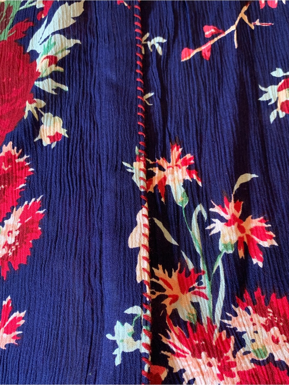April Cornell Navy Floral Collared Sleeveless Blouse - Picture 10 of 11